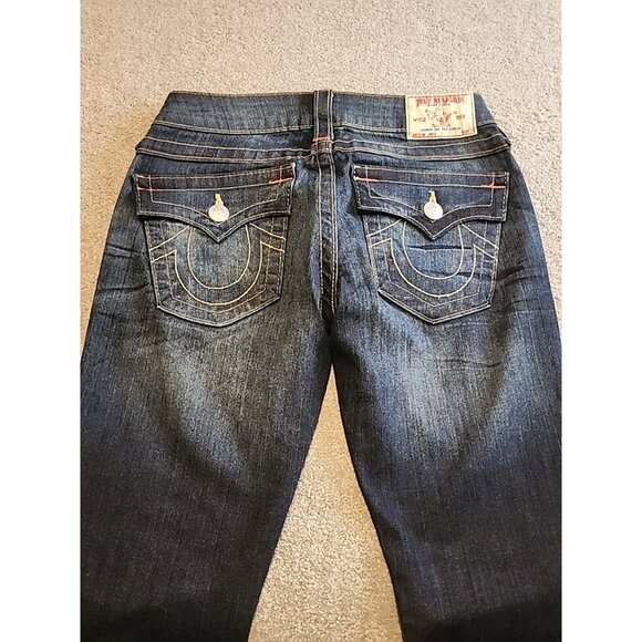 VTG True Religion Joey Women Jeans Bootcut Flare Flap Pocket  Sz 27 Made USA - Picture 6 of 16